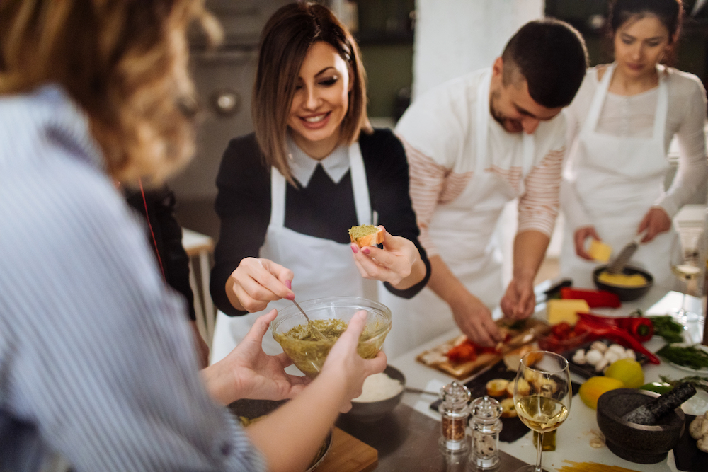 woman in a cooking class